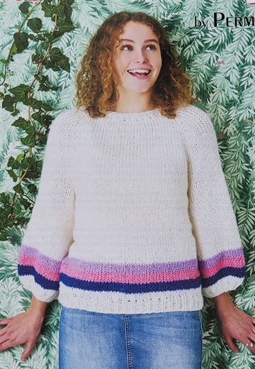 Raglanbluse med smalle striber - Alice